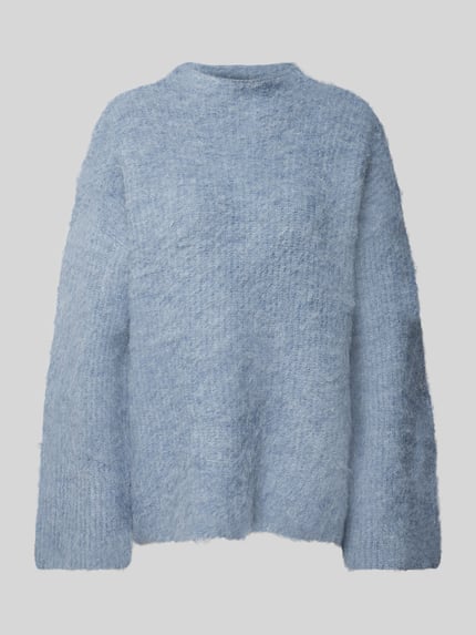 PIECES Loose Fit Strickpullover mit Schurwollanteil Modell 'MALA' Bleu 2