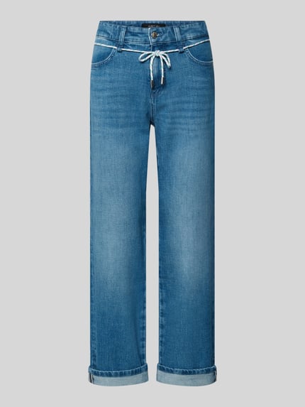 Jeansy o kroju regular fit z utrwalonymi wykończeniami nogawek Shop The Look MANNEQUINE