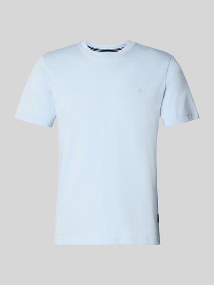 Productfoto, Regular Fit T-shirt met logodetail van Replay, heren T-shirt van puur katoen, ronde hals, ruglengte maat M: 67 cm, lichtblauw