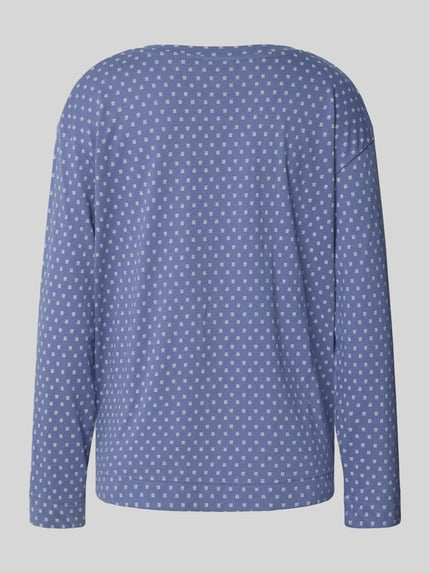 CCDK Copenhagen Pyjamabovendeel met all-over logoprint, model 'Janis' Blauw - 3