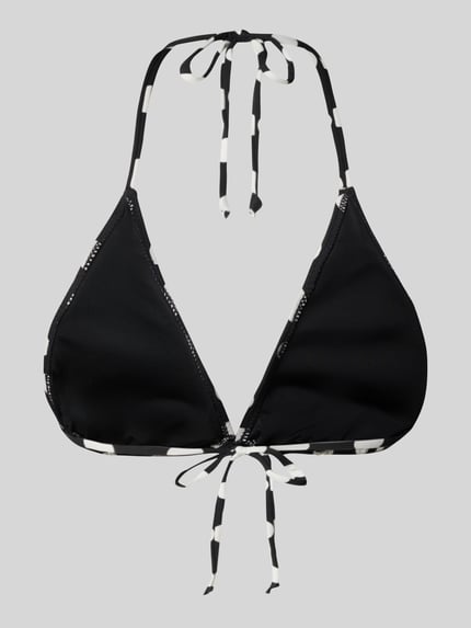 Produktfoto, Bikini-Oberteil mit Schnürung Modell 'KIRA' von Neo Noir, Material-Mix mit Stretch-Anteil, Allover-Look, Körpernahe Passform