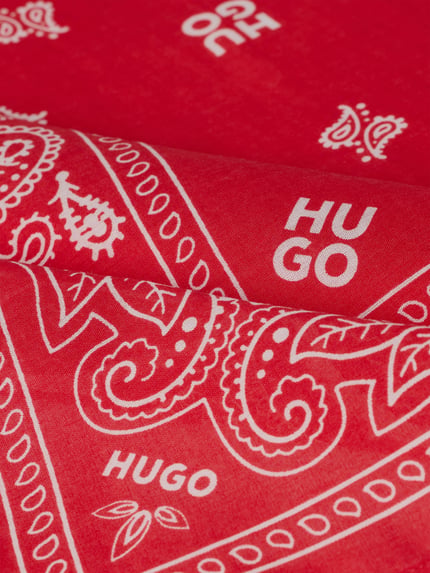 Produktfoto, Bandana aus reiner Baumwolle im 2er-Pack Modell '2BANDANA' von HUGO, Optik:Allover-Muster, Jacquard, Label-Print, feine Webstruktur