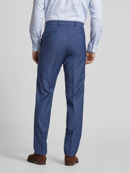 Carl Gross Regular fit pantalon met persplooien Blauw - 5