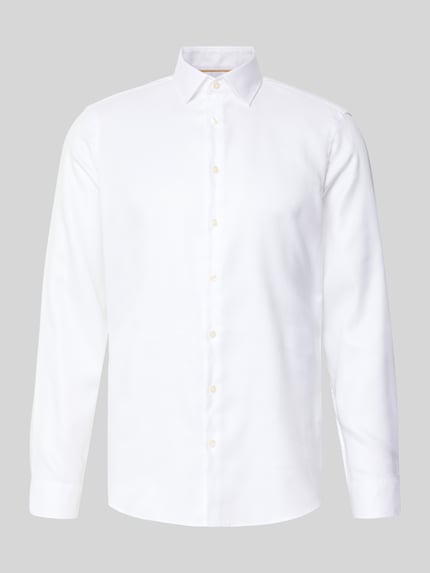 Jake*s Slim Fit Business Hemd aus Baumwolle mit Kentkragen Weiss 2
