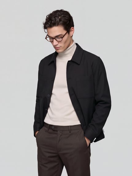 Marc O'Polo DENIM Hemdjacke mit Brusttaschen Modell 'SMART OVERSHIRT' Black 4