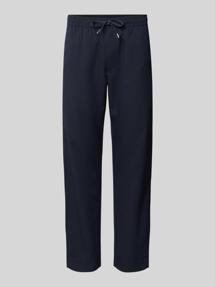 Produktfoto, Relaxed Fit spodnie z elastycznym pasem Model 'TOBY' od JACK & JONES, Mieszanka materiałów z dodatkiem wiskozy, tunel, kieszenie z tyłu, Szerokość w rozmiarze M: 44 cm, Długość wewnętrzna nogawki w rozmiarze M: 77 cm