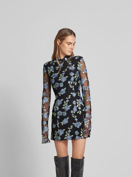 ROTATE Mini-jurk met rugdecolleté Zwart - 4