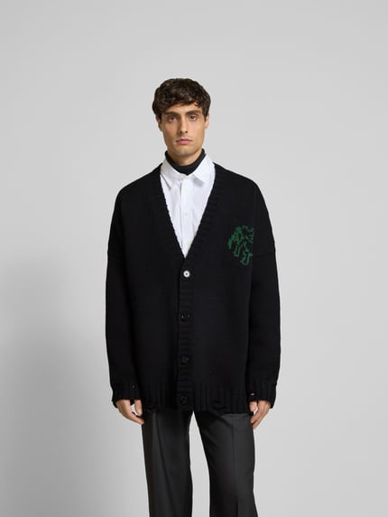 MM6 Maison Margiela Kardigan rozpinany z listwą guzikową Czarny 4