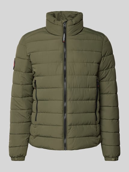 Superdry Gewatteerd jack met opstaande kraag, model 'Fuji' Olijfgroen - 2