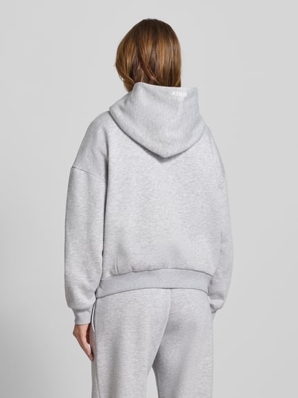 REVIEW Bluza z kapturem i kieszenią kangurką Jasnoszary melanż 5