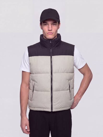 ONLY & SONS Steppweste mit hohem Stehkragen Sand 4