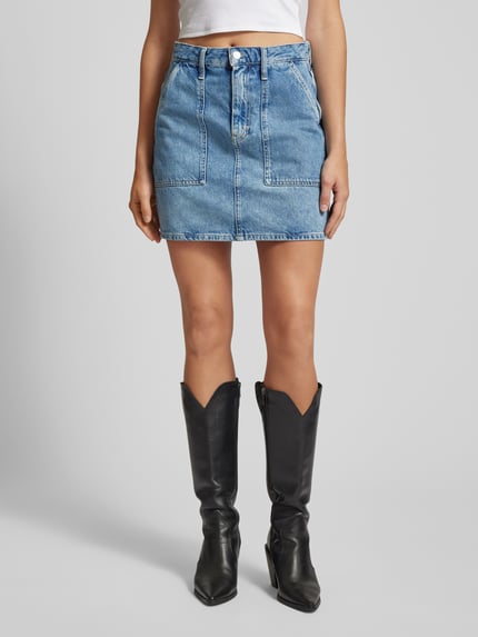 Calvin Klein Jeans Jeansrock mit seitlichen Eingrifftaschen Modell 'LINE' Jeansblau 4