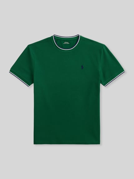 Polo Ralph Lauren Regular Fit T-Shirt aus Baumwoll-Mix mit Kontraststreifen Gruen 2