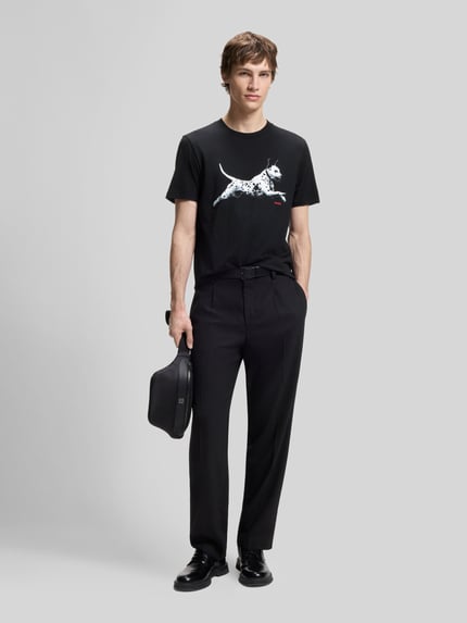 HUGO Regular Fit T-Shirt aus reiner Baumwolle Black 1