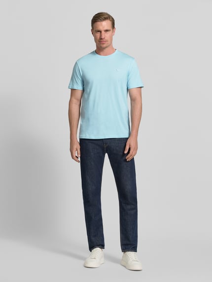Emporio Armani T-Shirt mit Logo-Patch und Rundhalsausschnitt Hellblau 1