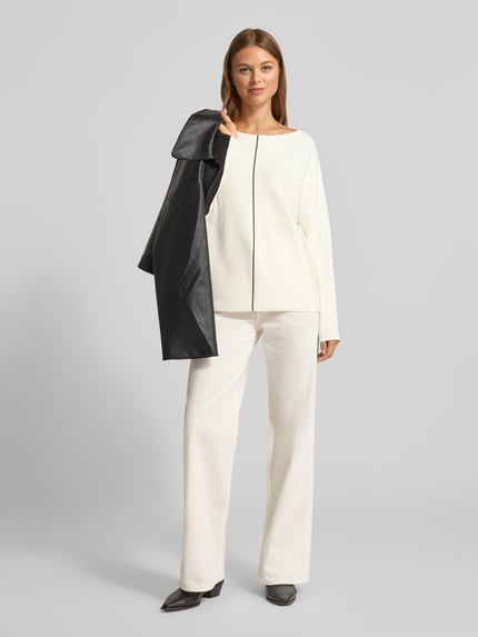 s.Oliver BLACK LABEL Regular Fit Pullover aus Viskose-MIx Offwhite 1
