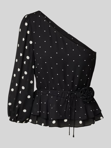 Marc Cain Blusenshirt mit One-Shoulder-Träger Black 2