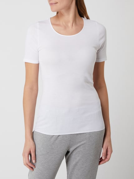 HANRO T-Shirt aus Baumwolle Modell 'Cotton Seamless' Weiss 4