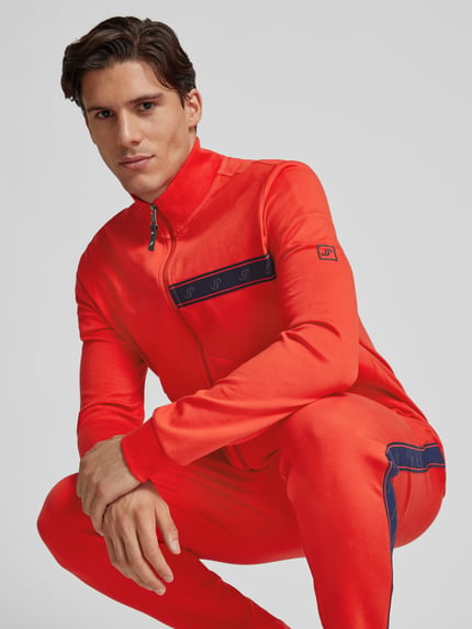 JOY Sweatjacke mit Label-Detail Modell 'G-Style' Rot 3