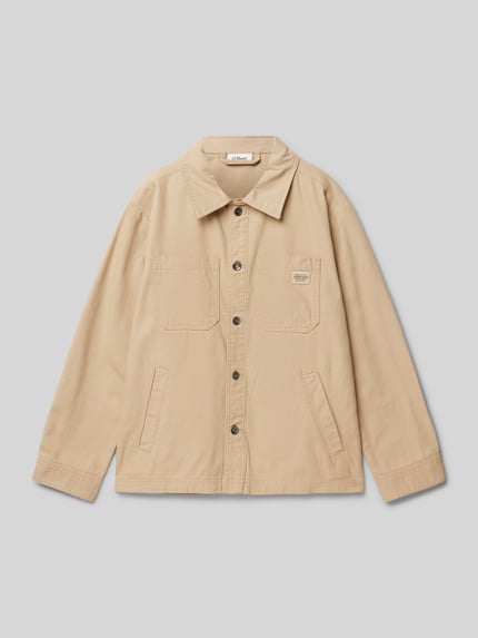 s.Oliver RED LABEL Regular fit overhemdjack van puur katoen Camel - 1
