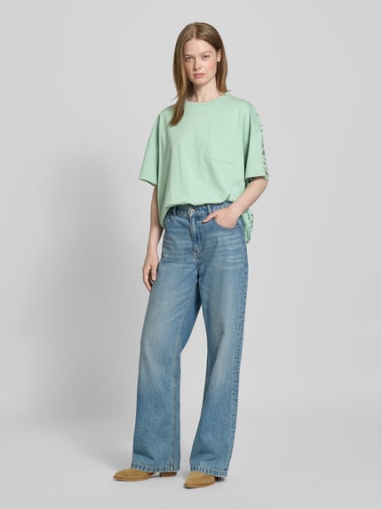 Essentiel Antwerp Loose Fit T-Shirt aus reiner Baumwolle Tuerkis 1