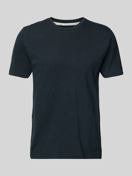 Colours & Sons Regular Fit T-Shirt aus Baumwoll-Leinen-Mix Anthrazit 2