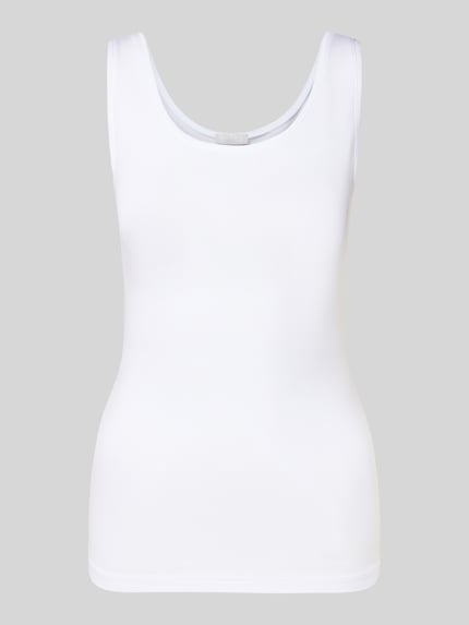 Productfoto, Slim Fit Top met ronde hals van Hanro, elastische modalmix, wit, mouwloos design, dames top