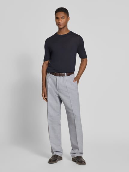 HUGO Modern Fit Anzughose mit Baumwoll und Leinen Anteil Hellblau 1