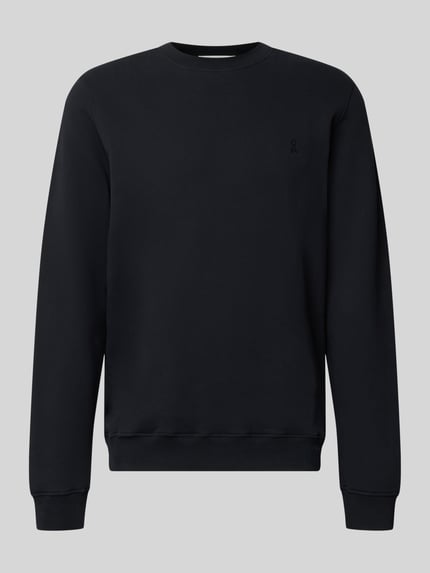 Produktfoto, czarna bluza z bawełny o kroju regular fit, model 'BAARO' od ARMEDANGELS, gładka faktura, Herren Sweatshirt von ARMEDANGELS