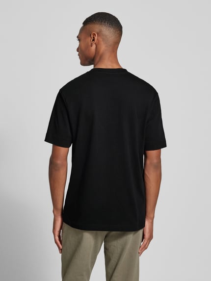 DRYKORN T-Shirt mit geripptem Rundhalsausschnitt Modell 'RAPHAEL' Black 5
