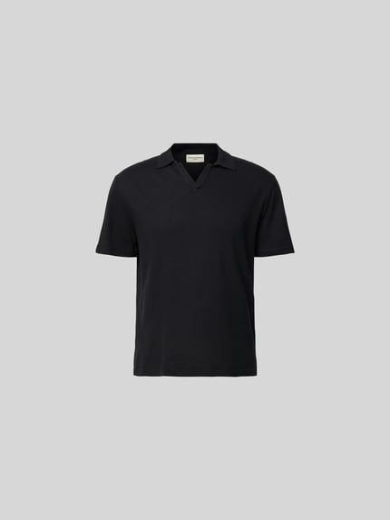 Officine Générale Koszulka polo z dekoltem w serek Czarny 2