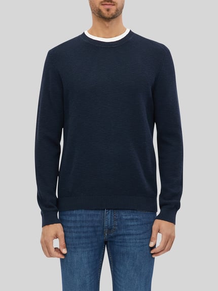 s.Oliver RED LABEL Regular Fit Pullover aus reiner Baumwolle Marine 3