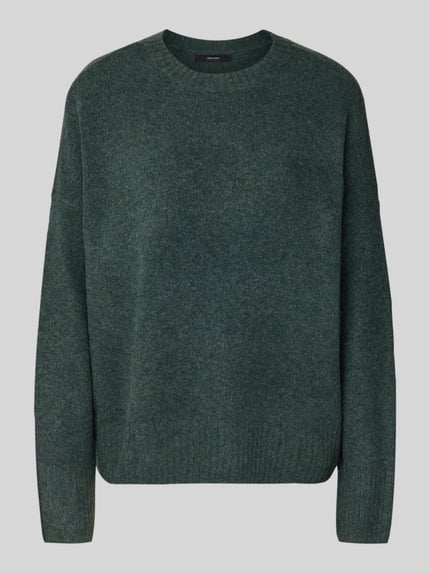 VERO MODA Relaxed Fit Pullover mit Woll-Anteil Modell 'BOOM' Dunkelgruen 2