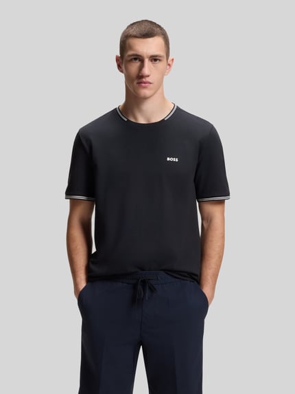 BOSS Green Regular Fit T-Shirt aus Baumwoll-Mix Modell 'TAUL' Dunkelblau 4