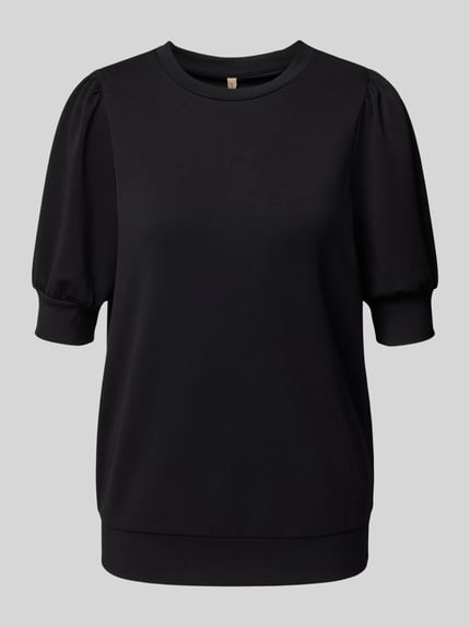 Soyaconcept Sweatshirt met pofmouwen, model 'BANU' Zwart - 2