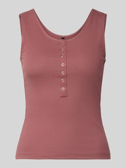 ONLY Top typu tank o kroju slim fit z mieszanki bawełny model 'SIMPLE' Rdzawoczerwony 2