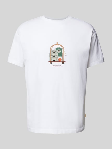 BLKVIS T-Shirt mit Motiv- und Label-Print Modell 'Trolley' Weiss 2