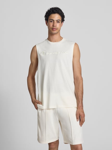 Champion Top mit Label-Stitching und Rundhalsausschnitt Offwhite 4