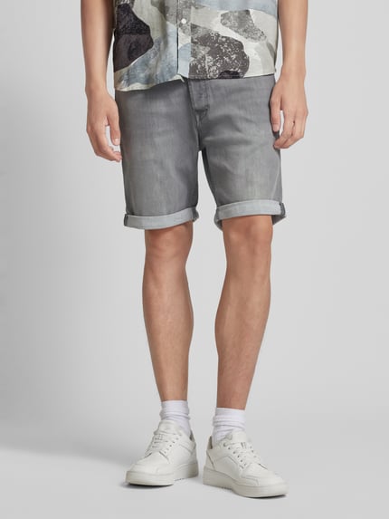JACK & JONES Regular Fit Jeansshorts im 5-Pocket-Design Modell 'RICK' Hellgrau 4