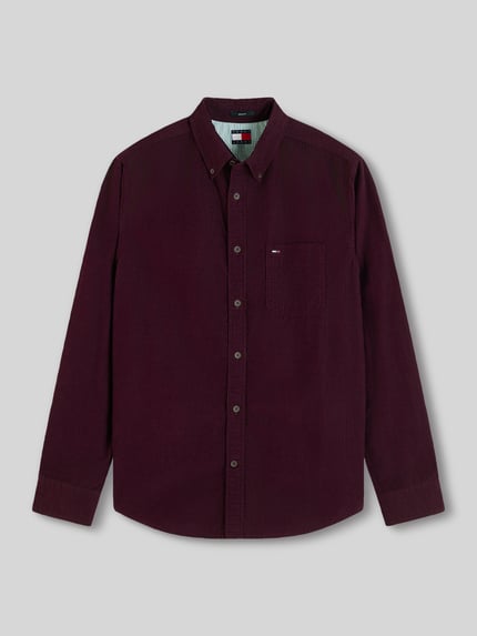 Tommy Jeans Regular Fit Freizeithemd aus reiner Baumwolle  Bordeaux 2