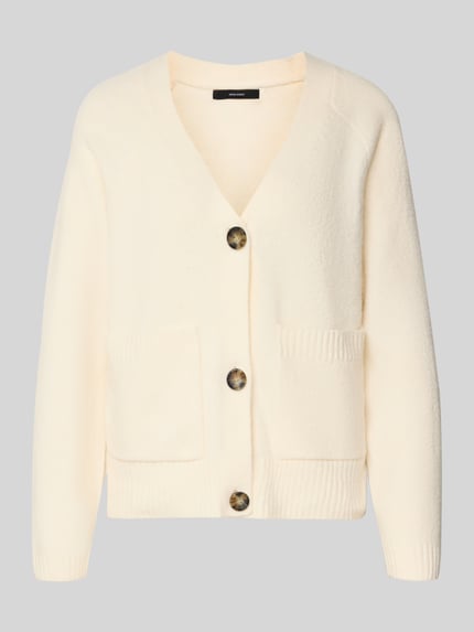 VERO MODA Comfort Fit Strickjacke mit Woll-Anteil Modell 'BOOM' Beige Melange 2