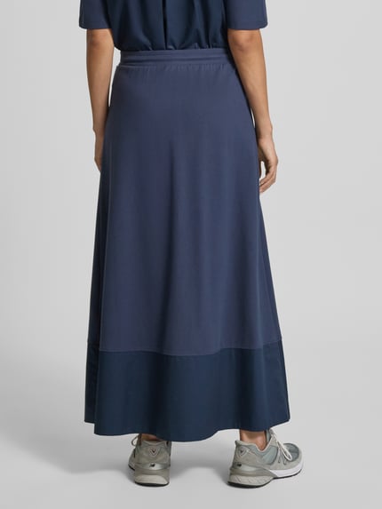 MM by Max Mara Długa spódnica o rozkloszowanym kroju z mieszanki bawełny model ‘PABLO’ Granatowy 5