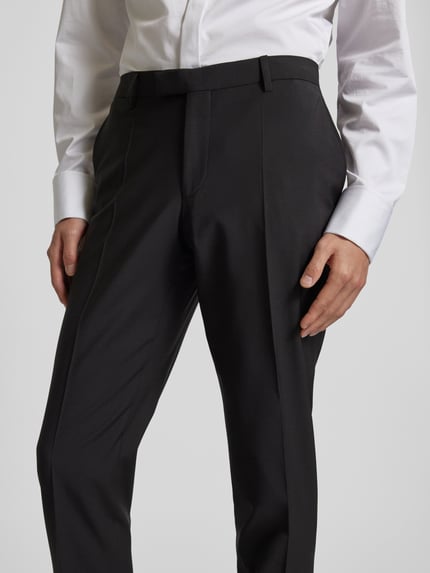 Pierre Cardin Spodnie garniturowe z mieszanki wełny Model „Ryan” Czarny 3