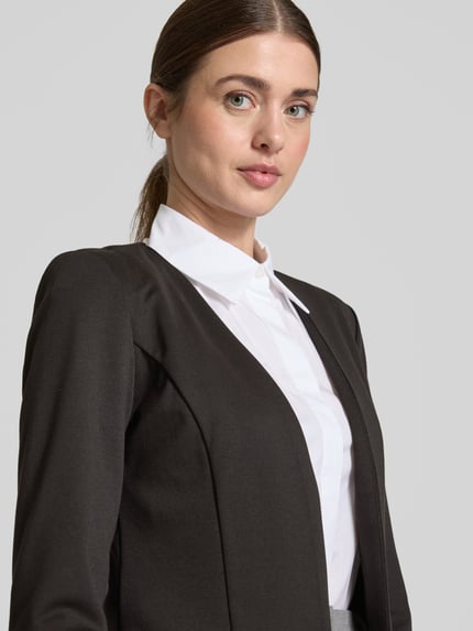 ICHI Regular fit blazer met opengewerkte voorkant, model 'KATE' Zwart - 3
