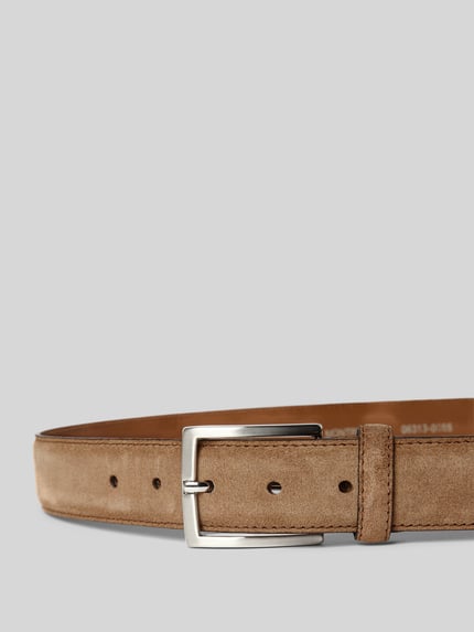 MONTI Leren riem met doornsluiting, model 'MONTREAL' Cognac - 2