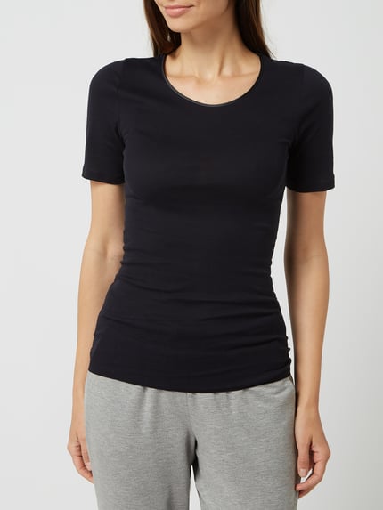 HANRO T-Shirt aus Baumwolle Modell 'Cotton Seamless' Black 4