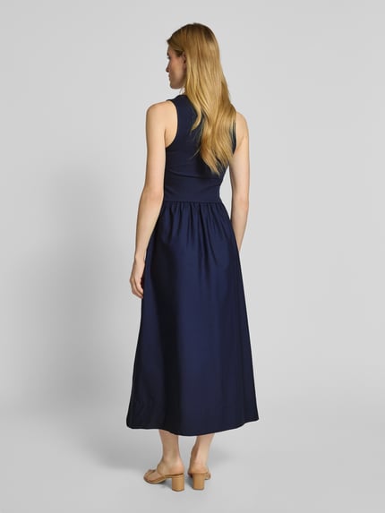 MANGO Maxikleid mit Rundhalsausschnitt Modell 'VALVI' Marine 5