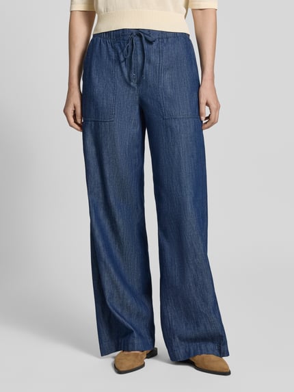 OPUS Wijdte broek van puur katoen model 'Melane line' Jeansblauw - 4