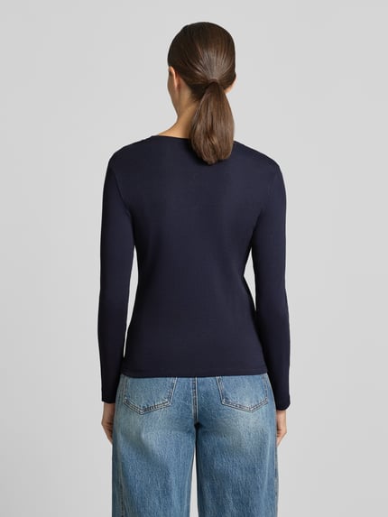 Christian Berg Woman Slim Fit Longsleeve aus reiner Baumwolle Dunkelblau 5