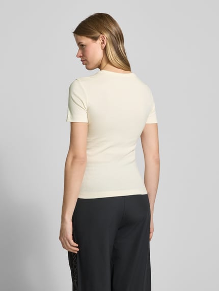 Champion T-Shirt mit geripptem Rundhalsausschnitt Ecru 5